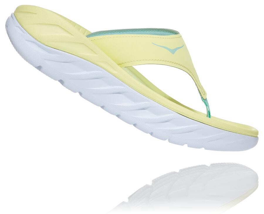 Hoka One One Sandale Damske Žlté/Biele - ORA Recovery Flip - 56027-RBHV